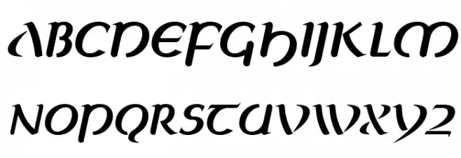 Celtica Bold Oblique Font UPPERCASE