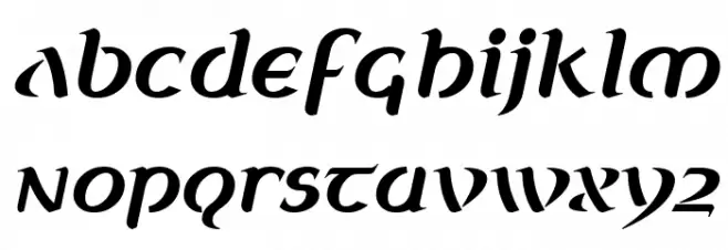 Celtica Bold Oblique Fuentes MINÚSCULAS