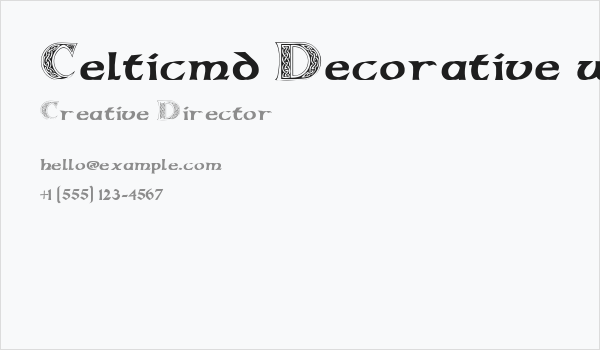 Celticmd Decorative w Drop Caps Business Card
