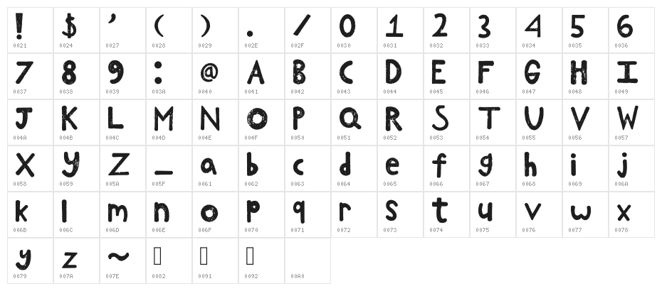 Cement Regular Character Map