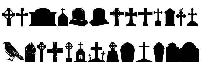 Cemetery Icons Polices MAJUSCULES