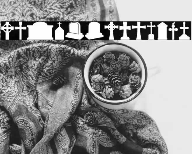 Cemetery Icons Font examples