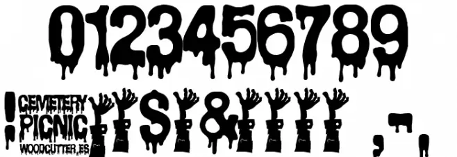 Cemetery Picnic Schriftart Anderer Schreiben