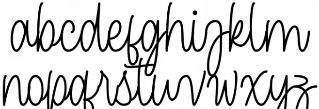 Cendolita Script Free Caratteri MINUSCOLO