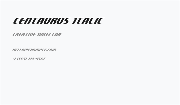 Centaurus Italic Business Card