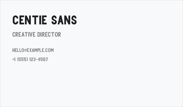 Centie Sans Business Card