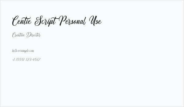Centie Script Personal Use Business Card