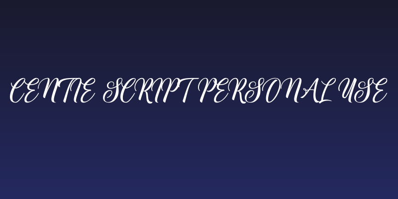 Centie Script Personal Use Social Header
