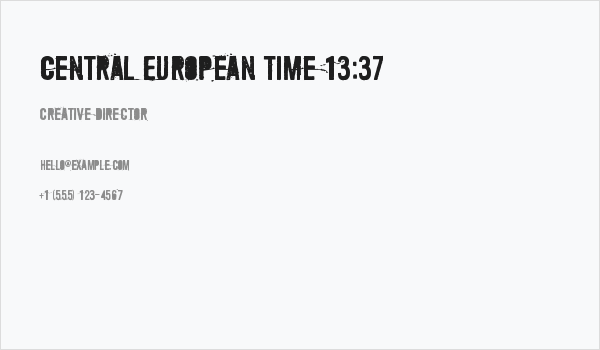 Central European Time 13:37 Business Card
