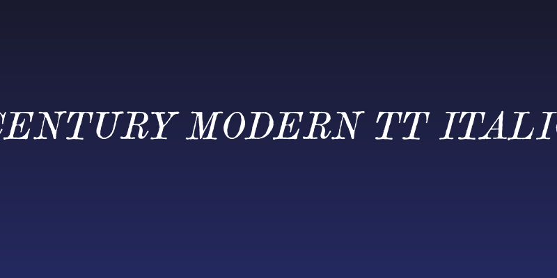 Century modern TT Italic Social Header