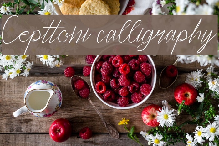 Cepttoni calligraphy Font examples