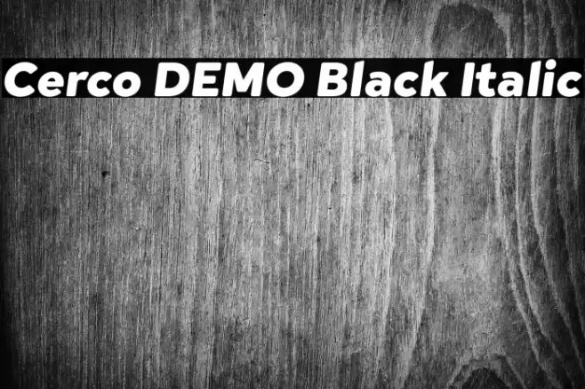 Cerco DEMO Black Italic Font examples