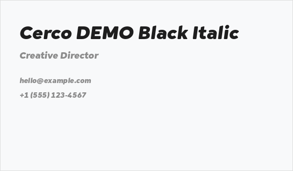 Cerco DEMO Black Italic Business Card