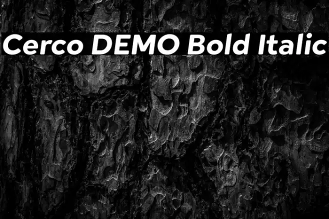 Cerco DEMO Bold Italic Font examples