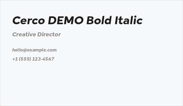 Cerco DEMO Bold Italic Business Card