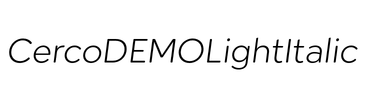 Cerco DEMO Light Italic  フリーフォントのダウンロード