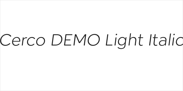 Cerco DEMO Light Italic Logo