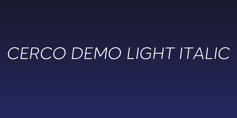 Cerco DEMO Light Italic Social Header