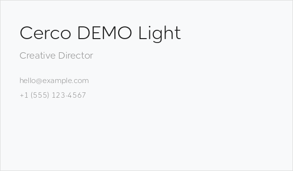 Cerco DEMO Light Business Card