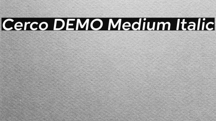 Cerco DEMO Medium Italic Example 1