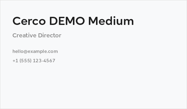 Cerco DEMO Medium Business Card