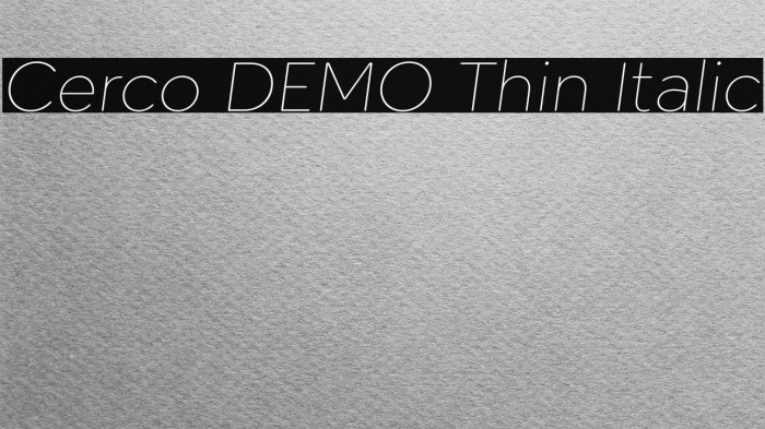 Cerco DEMO Thin Italic Example 3