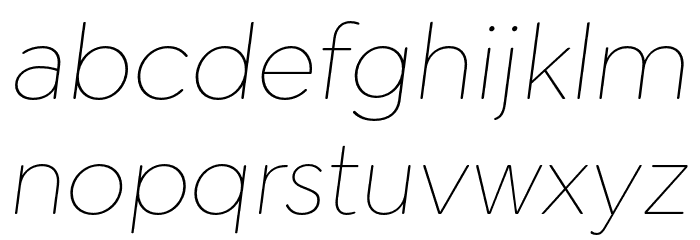 Cerco DEMO Thin Italic Font LOWERCASE
