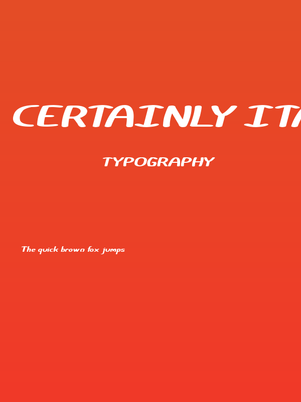 Certainly Italic Poster
