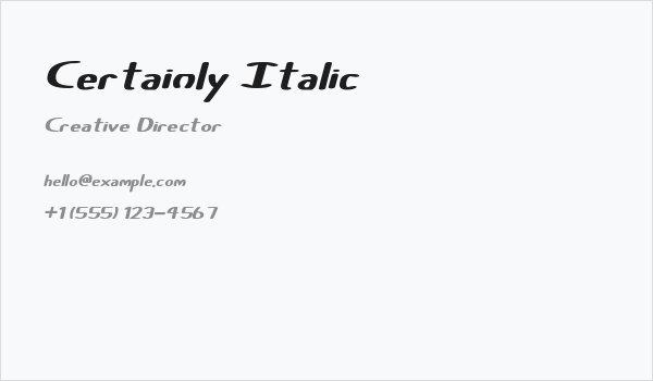 Certainly Italic Business Card