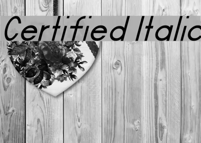 Certified Italic Font examples