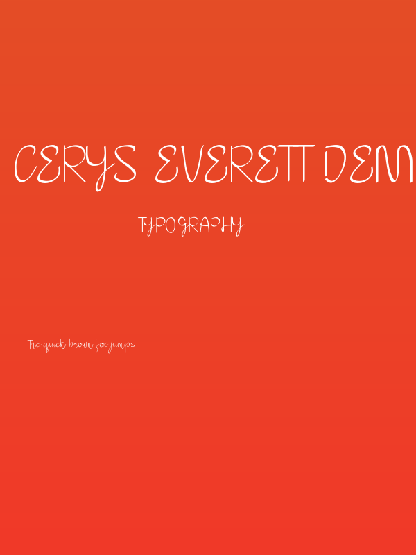 Cerys Everett Demo Poster
