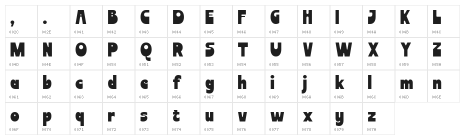 CessierDEMO Regular Character Map