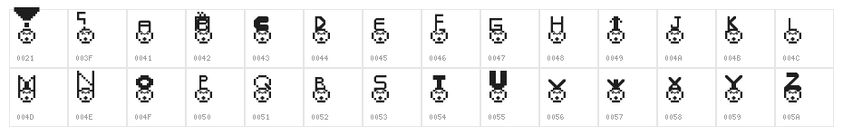 Cesur Type Yaz1 Tipi Regular Character Map