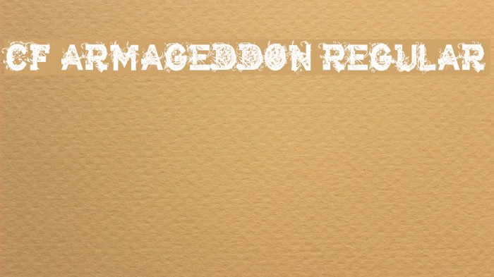 CF Armageddon Regular フォント examples