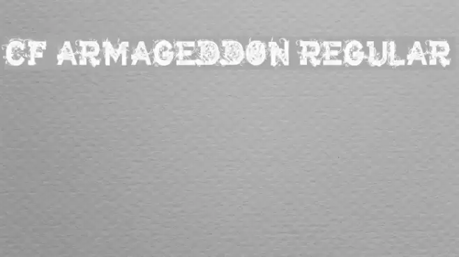 CF Armageddon Regular フォント examples