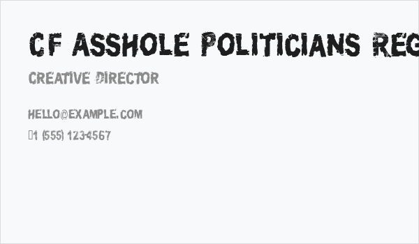 CF Asshole Politicians Regular Business Card