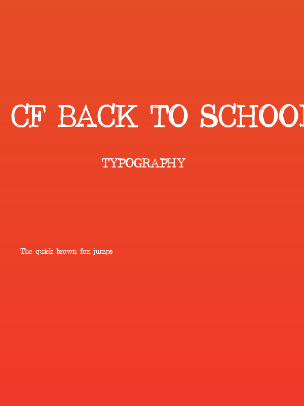 CF Back to School Regular Poster