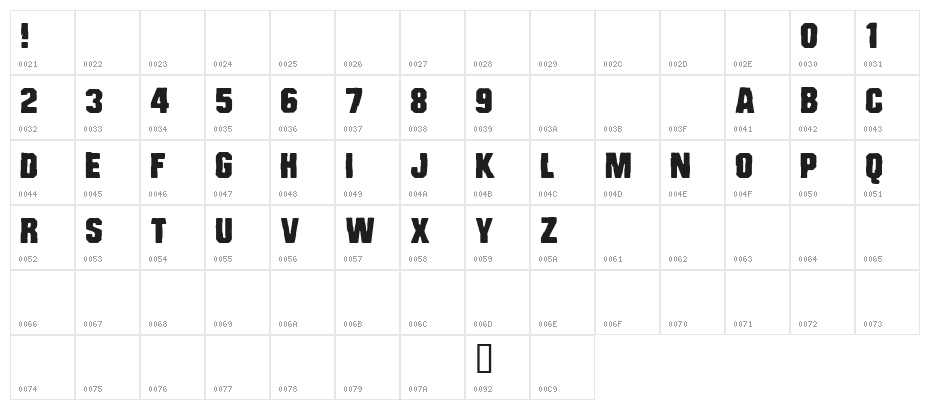 CF Bad Cops Regular Character Map