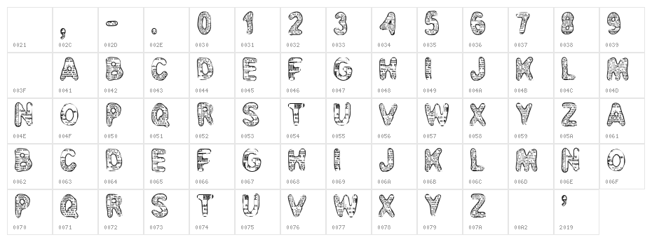 CF Bad News Regular Character Map