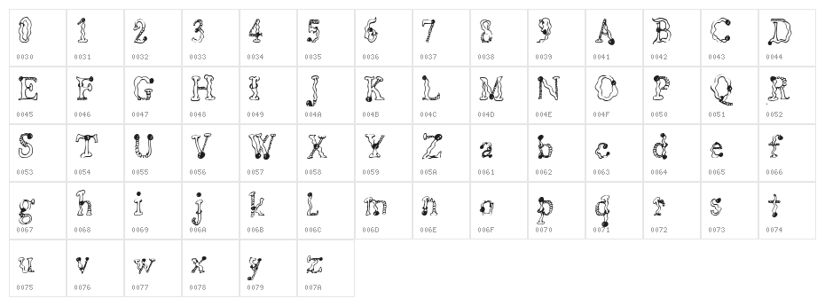 CF Billabong Regular Character Map