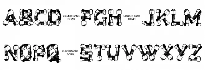 CF Bolt and Nuts Regular フォント 大文字