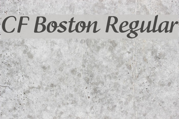 CF Boston Regular Font examples