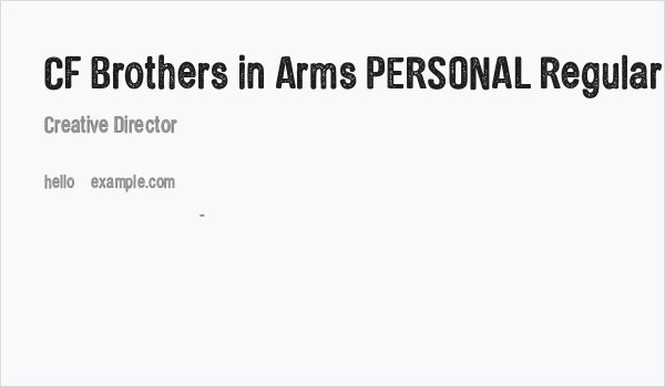 CF Brothers in Arms PERSONAL Regular Business Card