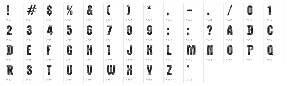 CF Bucherons Regular Character Map