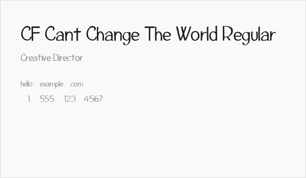 CF Cant Change The World Regular Business Card