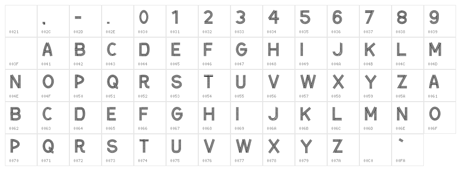 CF Ceinture Flechee Regular Character Map