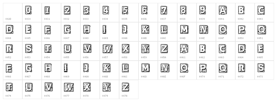 CF Cherokee Regular Character Map