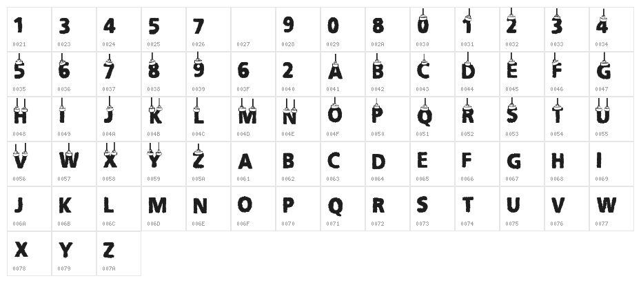 CF Christmas Letters Character Map