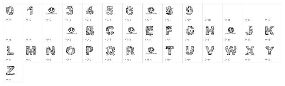 CF Circuit Electrique Regular Character Map