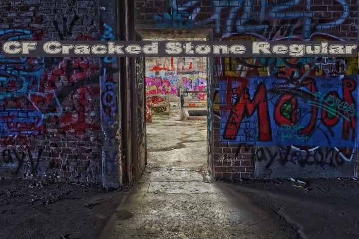 CF Cracked Stone Regular Font examples